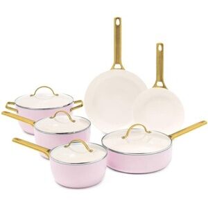 GreenPan Padova Healthy Ceramic Nonstick 10 Piece Set Blush NEW